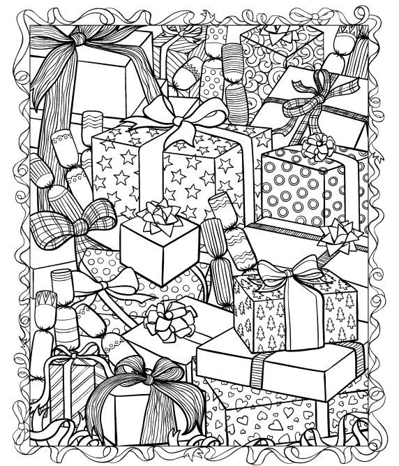 572x667 Christmas Pictures To Colour For Adults