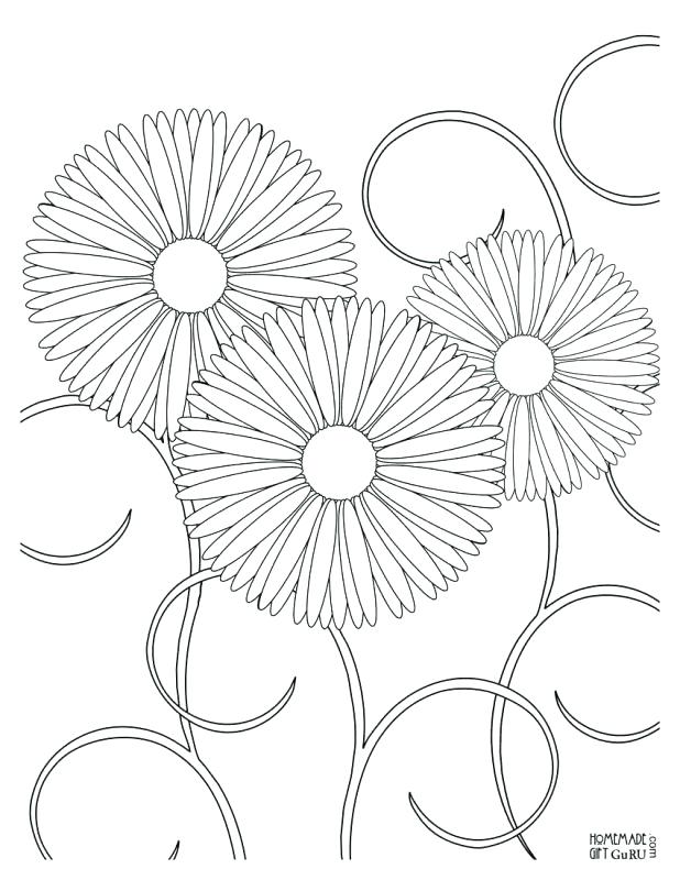 Printable Designs To Color Free Printable Flower Coloring Pages 618x800 Printable Designs To Color Free Printable Flower Coloring Pages