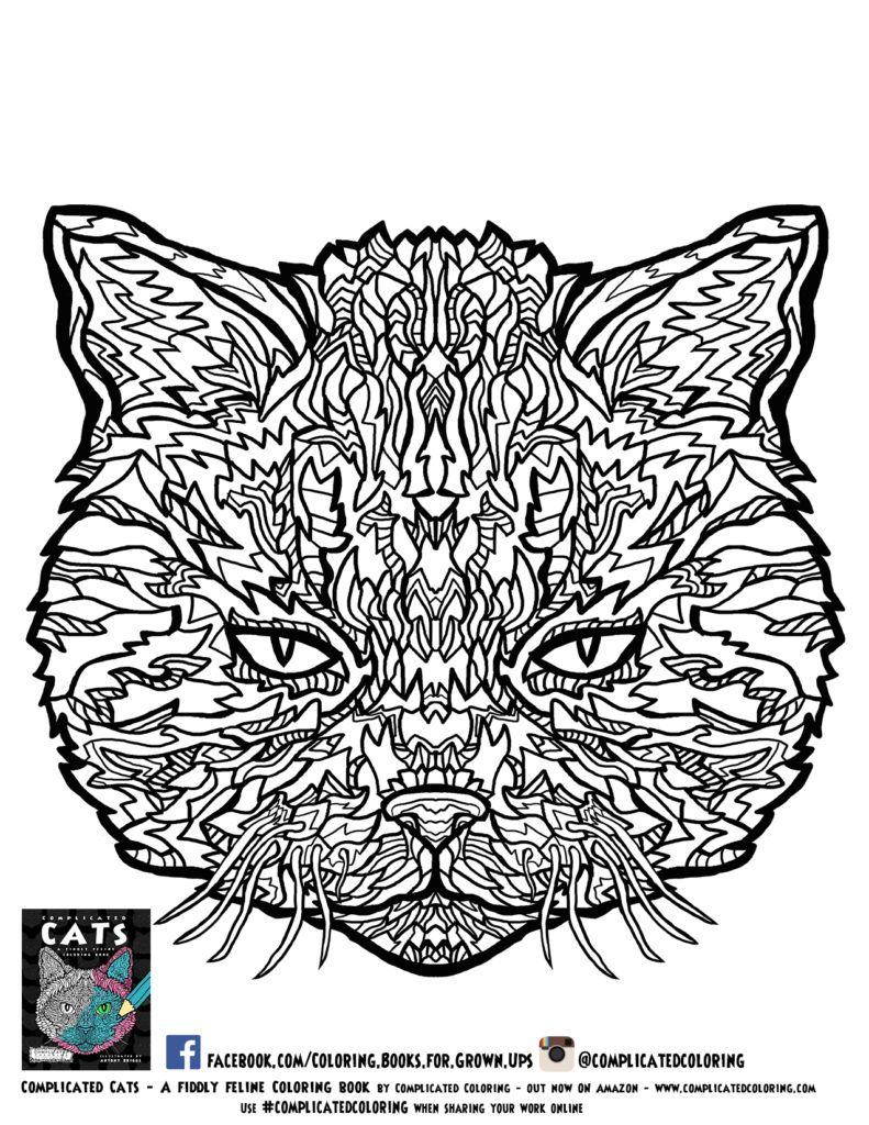 791x1024 Incredible Complex Coloring Pages For Adults Alphabet Pic Cat Hard