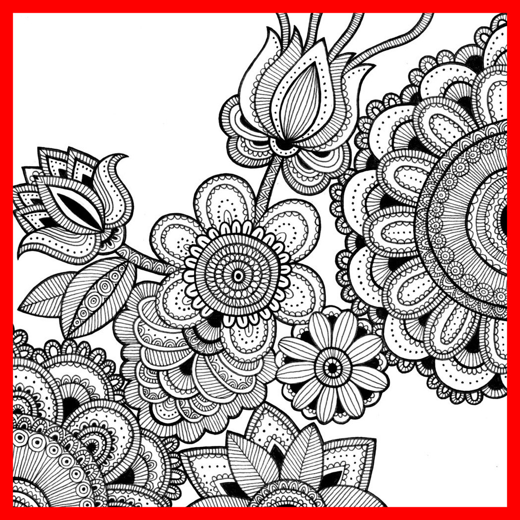 1052x1052 Amazing Intricate Coloring Page Image Clipart Grig Org Pics Of Cat