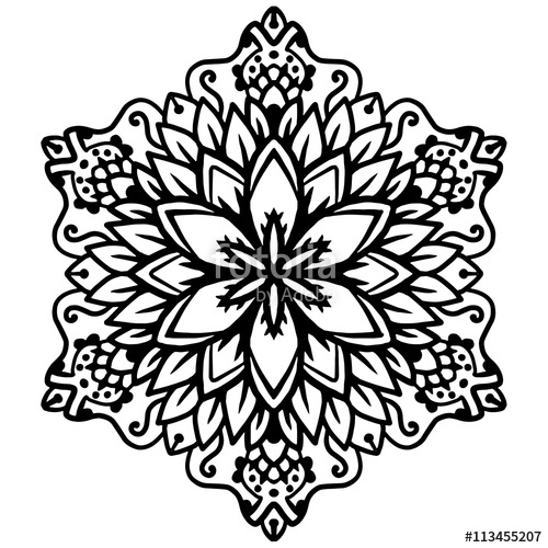 Black Mandala For Coloring. Mandala Vector Coloring Page. Mandala 500x500 Black Mandala For Coloring. Mandala Vector Coloring Page. Mandala