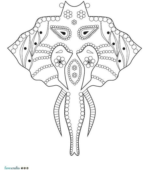 Intricate Elephant Coloring Page 500x593 Intricate Elephant Coloring Page