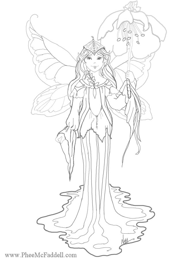 Intricate Fairy Coloring Pages