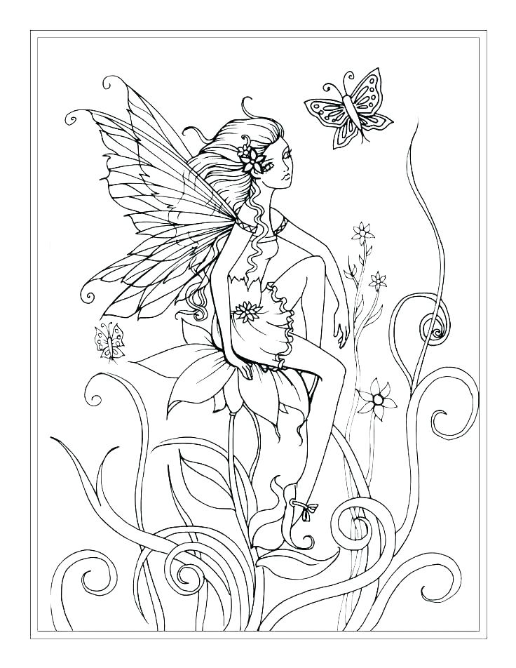 Intricate Fairy Coloring Pages at GetColorings.com | Free printable ...