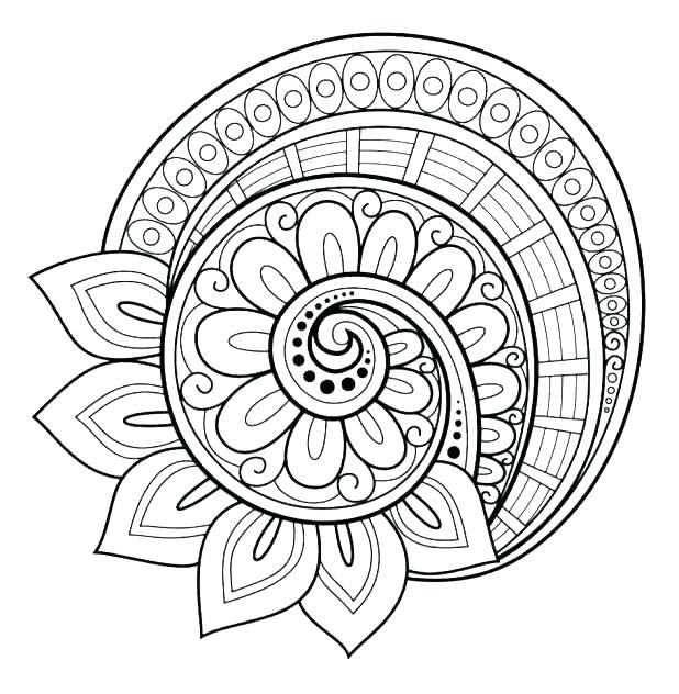 618x632 Intricate Flower Coloring Pages Flower Pattern Coloring Pages