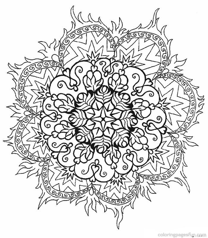 Flower Mandala Coloring Pages 700x800 Flower Mandala Coloring Pages