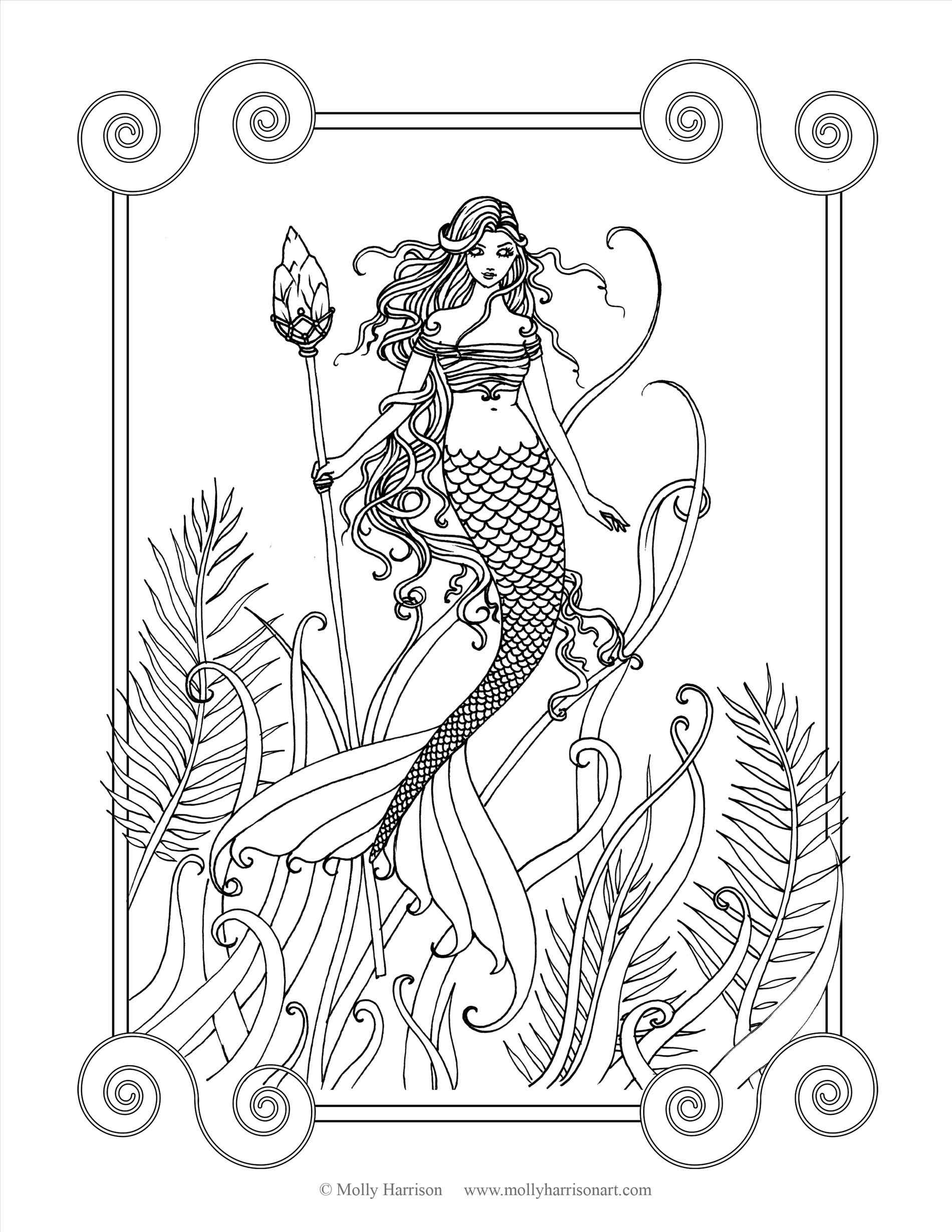 1900x2458 Intricate Mermaid Coloring Pages Online Coloring Printable