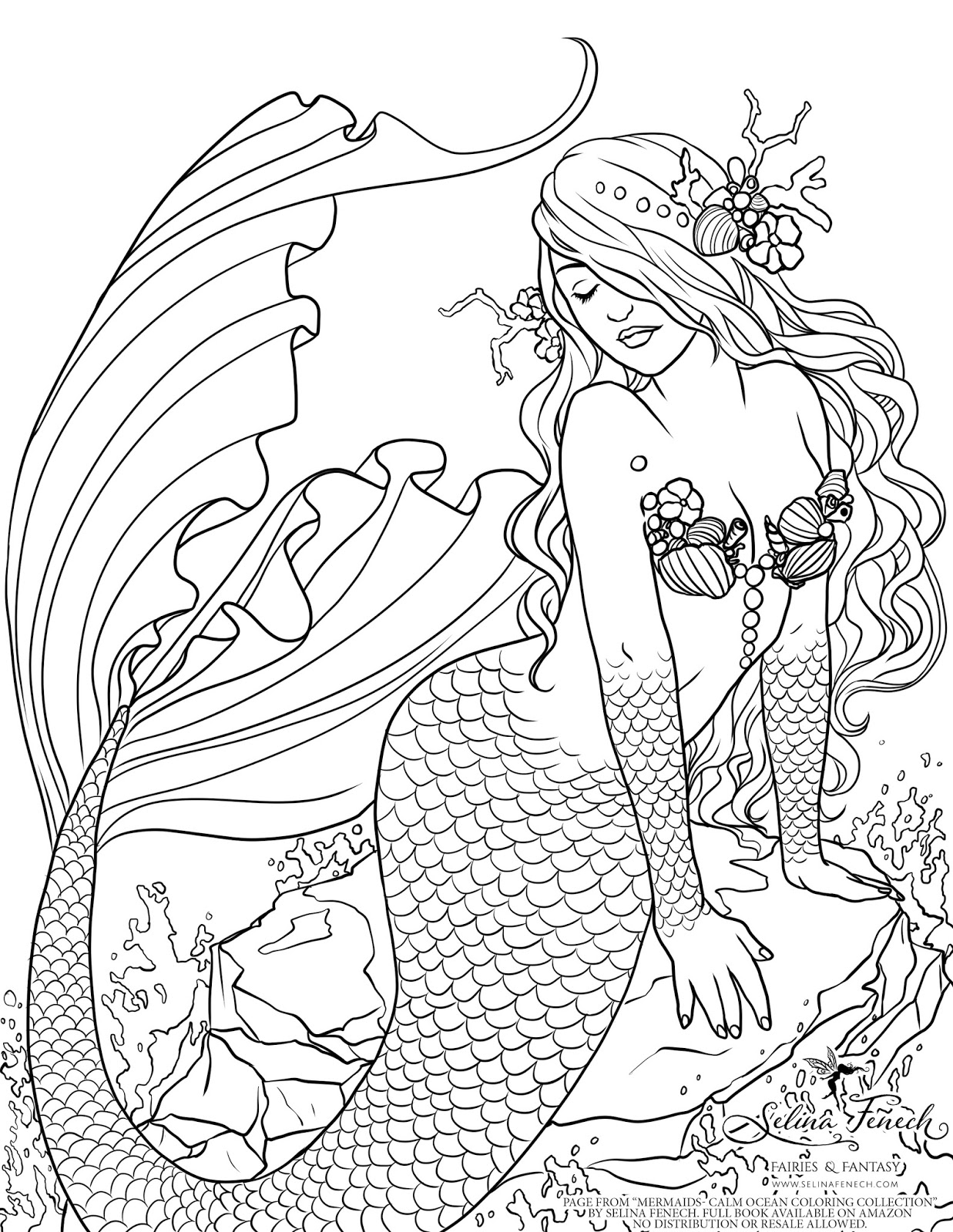 1237x1600 Mermaid Coloring Pages Free Printable 20 Enchanted Designs Fairy