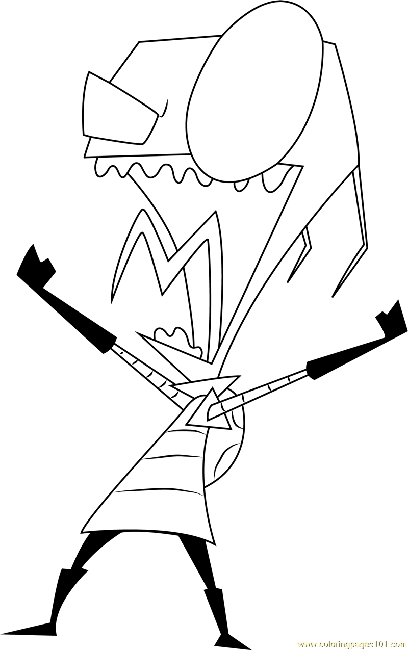 800x1275 Shouting Invader Zim Coloring Page