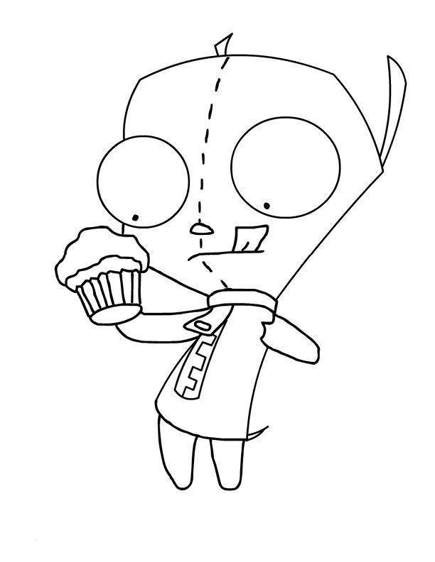 612x792 Gir Coloring Pages From Invader Zim Invader Zim Gir Coloring Pages