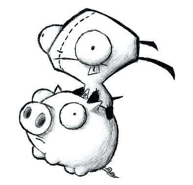 394x379 Invader Zim Coloring Pages
