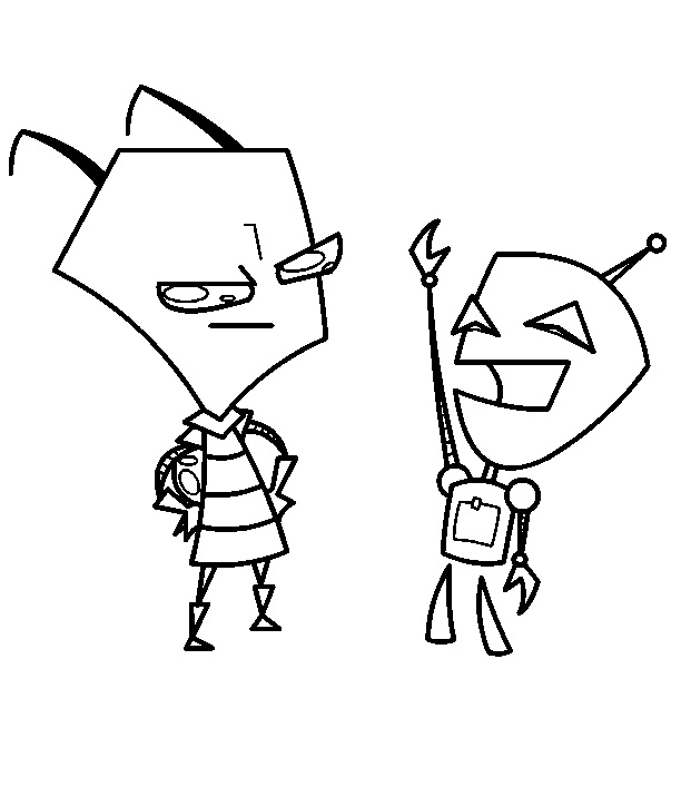 612x707 Cartoon Colouring Pages Pictures Invader Zim Coloring Pictures
