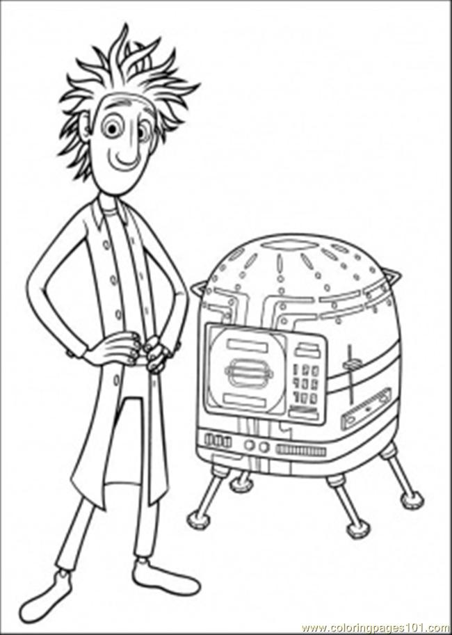 650x913 Flint With His Invention Coloring Page