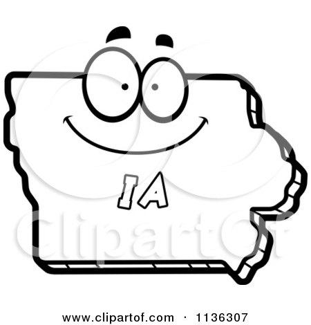 Cartoon Clipart Of An Outlined Happy Iowa State Character 450x470 Cartoon Clipart Of An Outlined Happy Iowa State Character