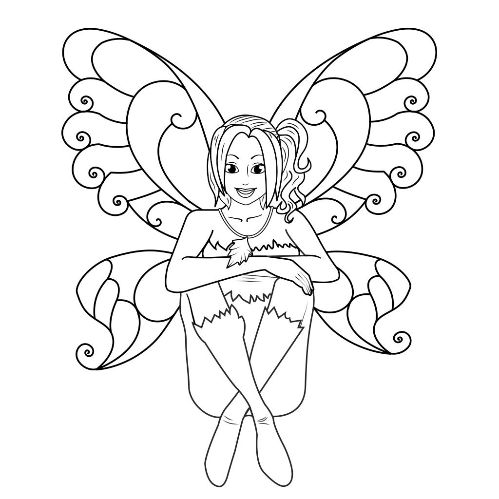 1024x1024 Fairy Coloring Pages For Kids