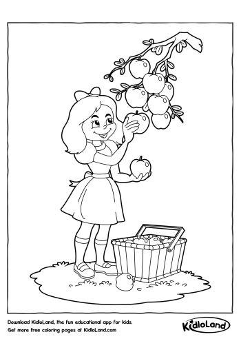 Girl Picking Fruits Coloring Page Free Printables For Your Kids 350x495 Girl Picking Fruits Coloring Page Free Printables For Your Kids