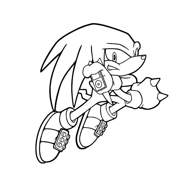 Knuckles Listening To His Ipod Coloring Pages 600x600 Knuckles Listening To His Ipod Coloring Pages
