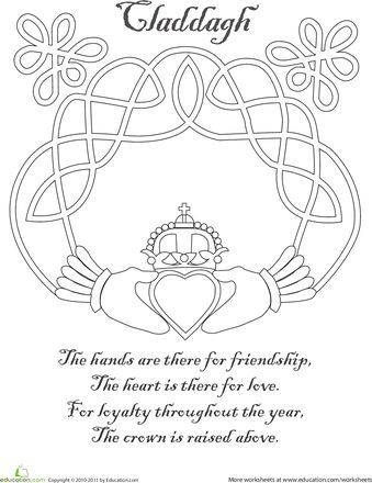339x440 Claddagh Coloring Page Claddagh And Symbols