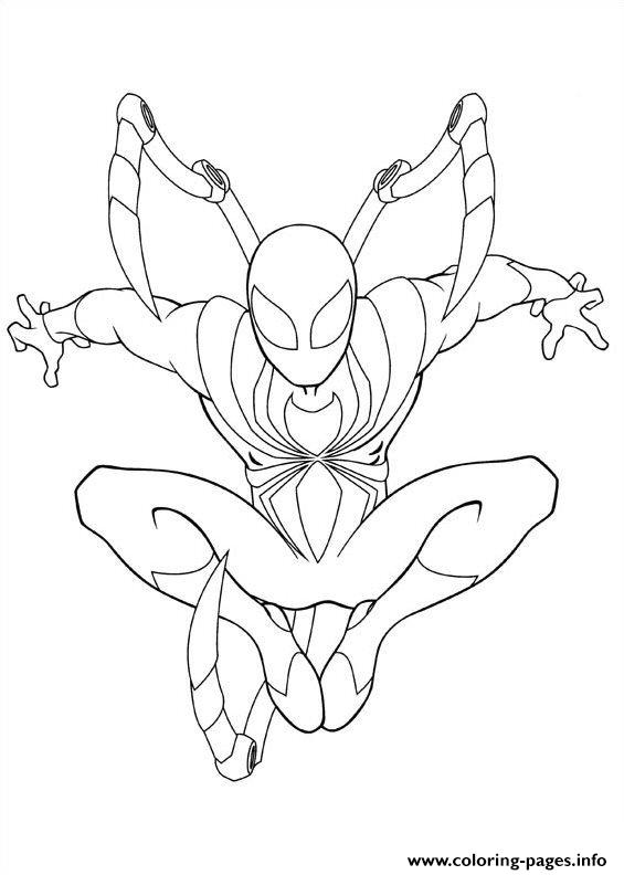 565x792 Ultimate Spiderman Iron Spider Coloring Pages Printable