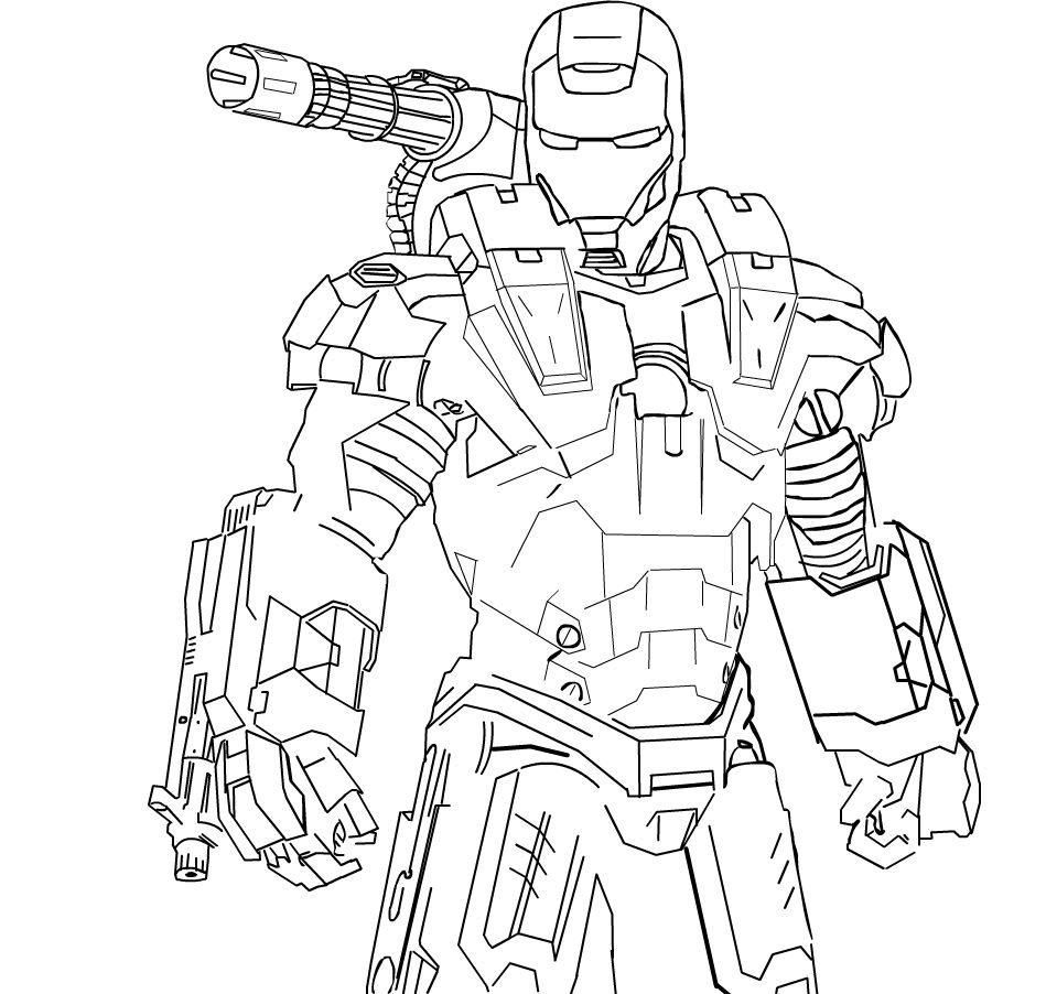 949x902 War Machine Iron Man Coloring Pages