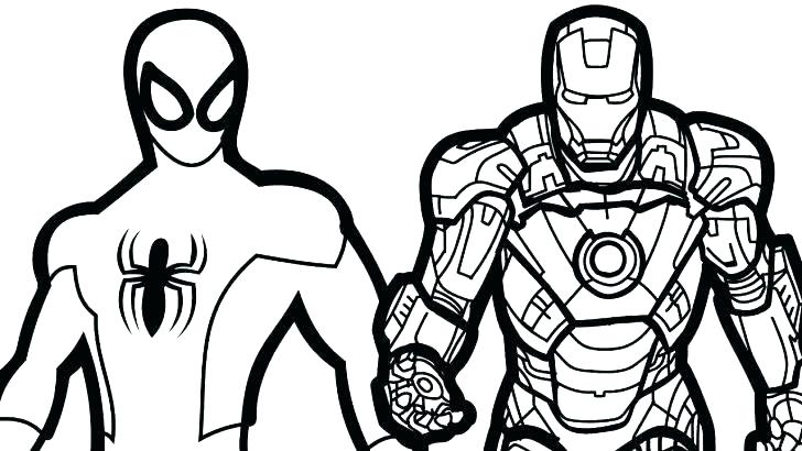 728x410 Iron Spiderman Coloring Pages