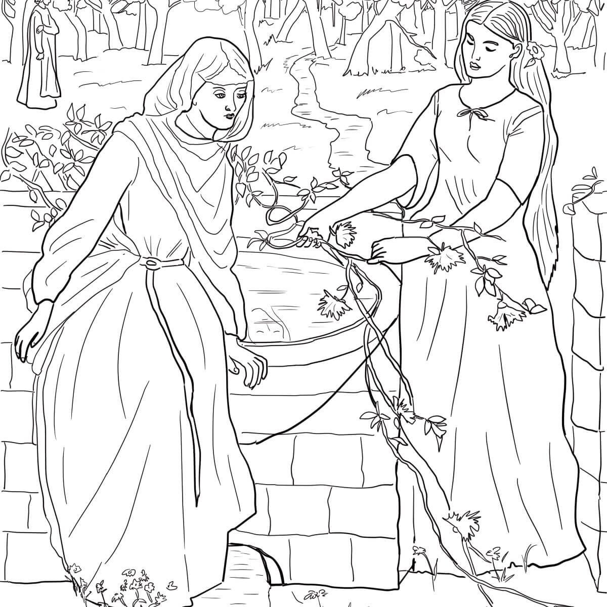 Isaac And Rebekah Coloring Page Coloring Pages