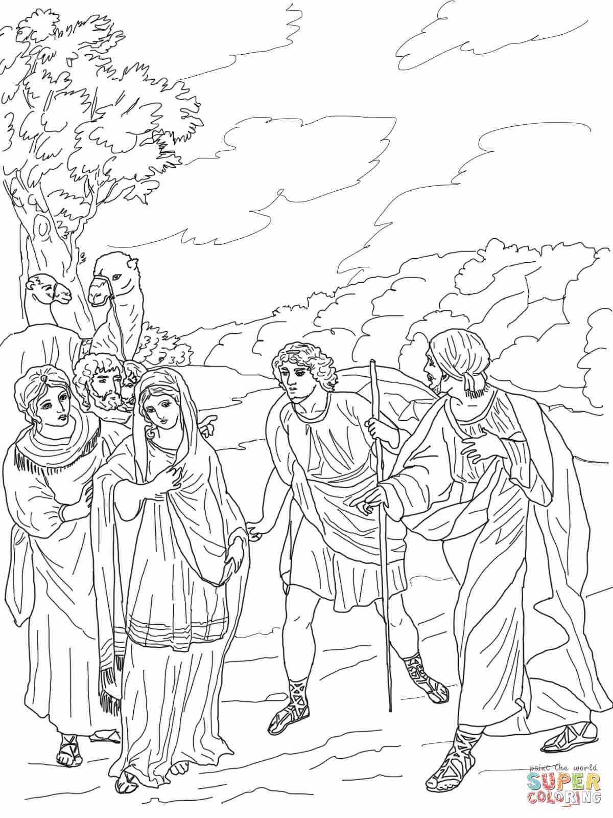 Coloring Isaac Rebekah Pages Sketch Coloring Page
