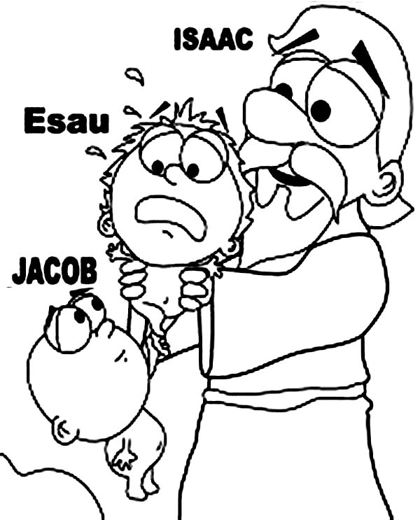 Picture Of Isaac And Jacob And Esau Coloring Page 600x743 Picture Of Isaac And Jacob And Esau Coloring Page