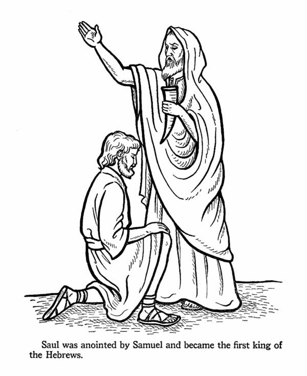 600x734 King Saul Coloring Page And Samuel Bible Pages What S In