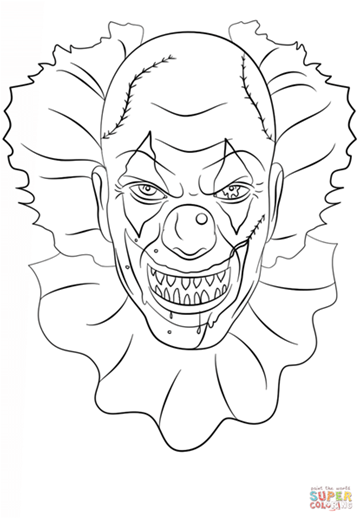 Image Result For Scary Clown Coloring Pages Clowns 360x518 Image Result For Scary Clown Coloring Pages Clowns