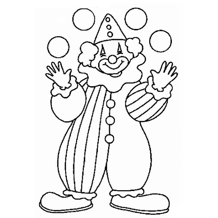 760x760 Clown Coloring Pages For Preschoolers Circus And Clown Coloring