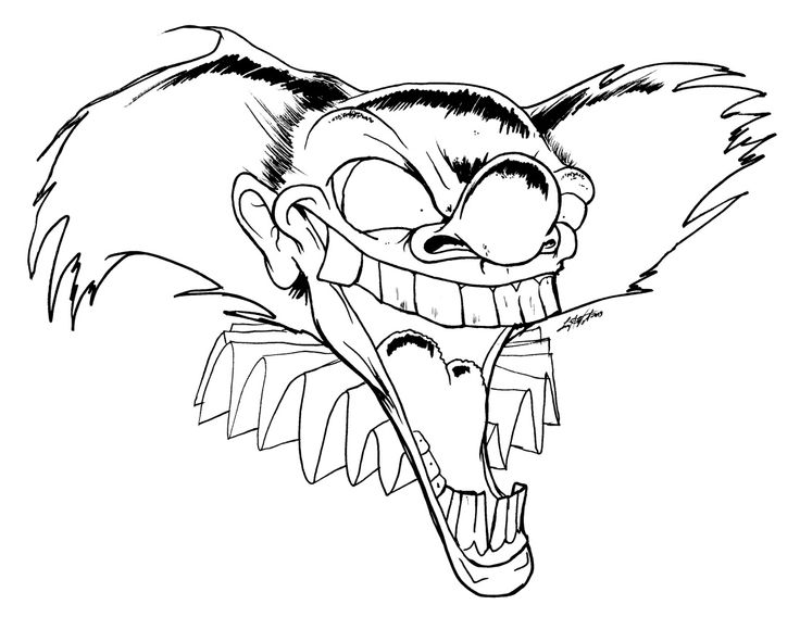 736x568 Scary Clown Coloring Page Images And Line Drawings