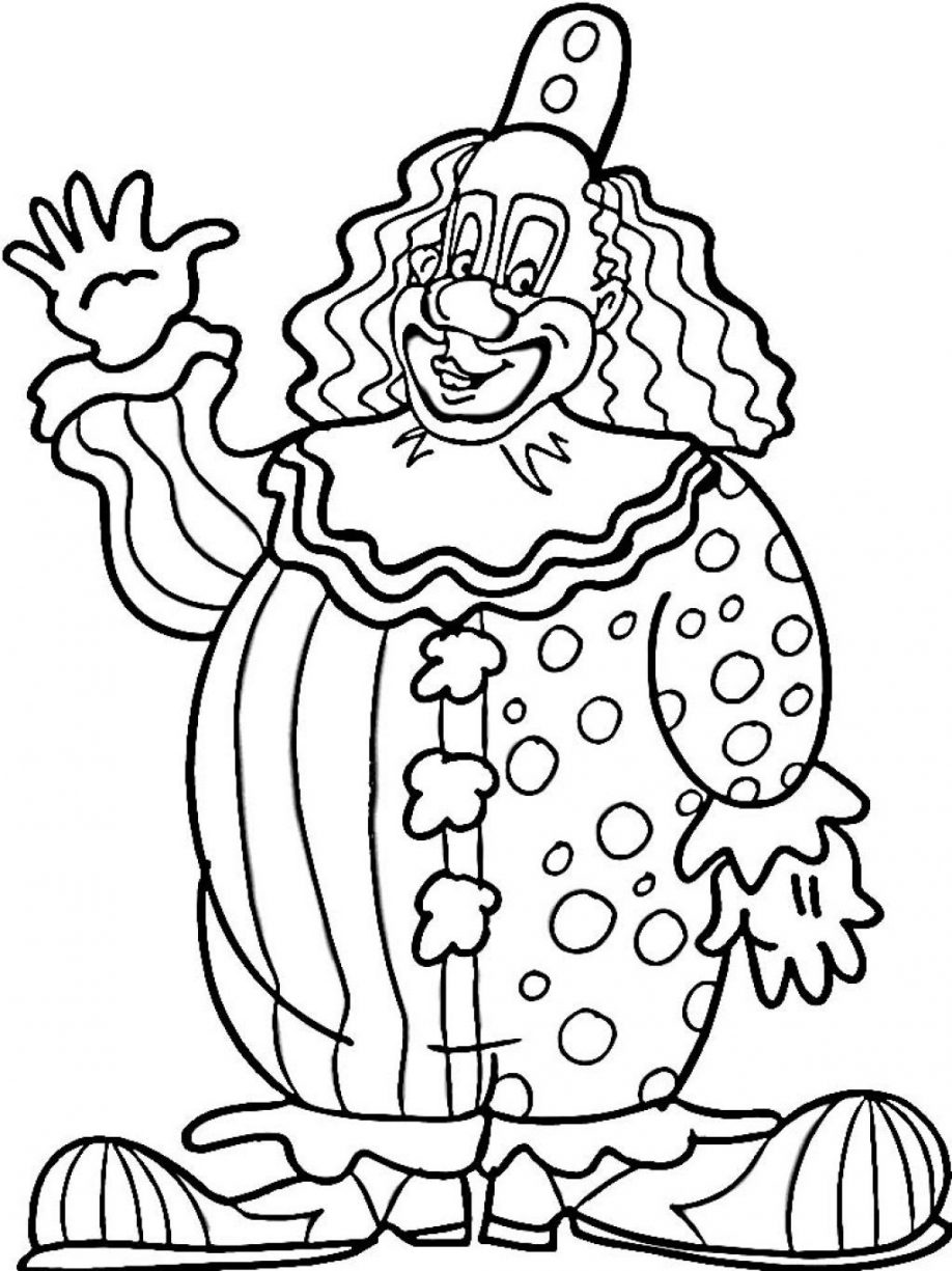 918x1225 Scary Clown Printable Coloring Page