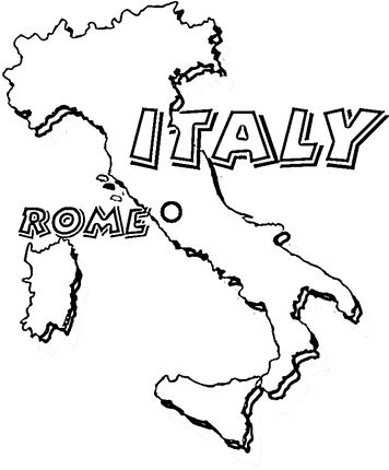 356x430 Map Of Italy. Rome Is The Capital Of Italy Coloring Page