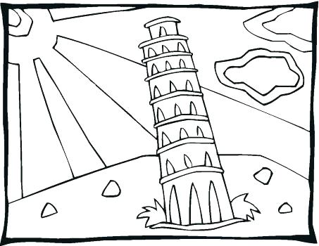 Italian Flag Coloring Page Coloring Book Pages Of S Falling Tower 453x350 Italian Flag Coloring Page Coloring Book Pages Of S Falling Tower