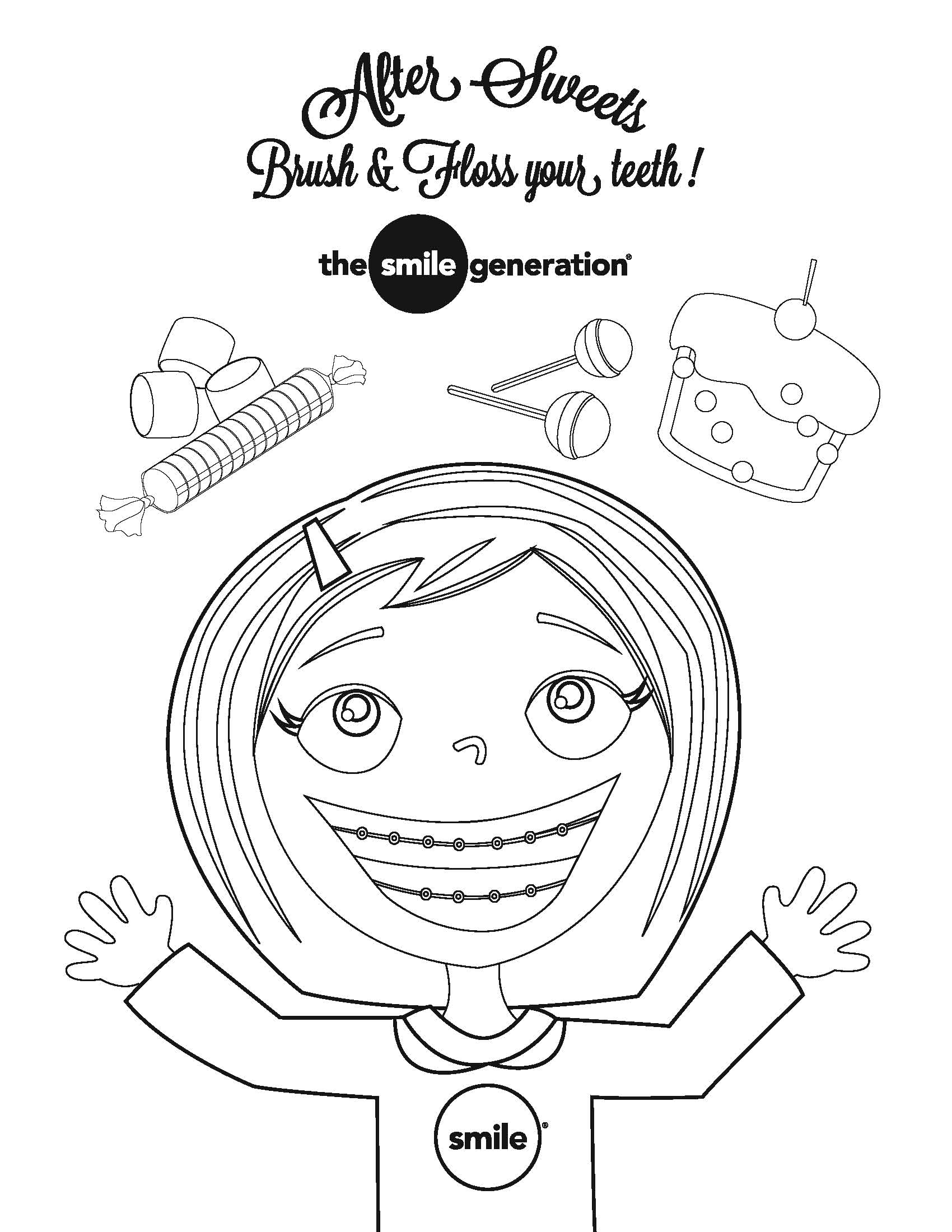 Dental Doctor And Girl Perfect Teeth Coloring Page Pages 1700x2200 Dental Doctor And Girl Perfect Teeth Coloring Page Pages