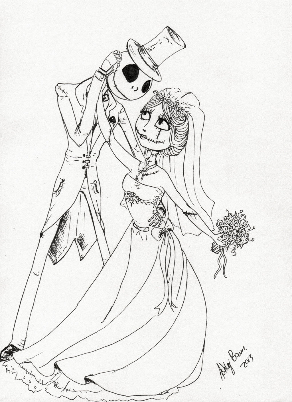 Jack And Sally Coloring Pages