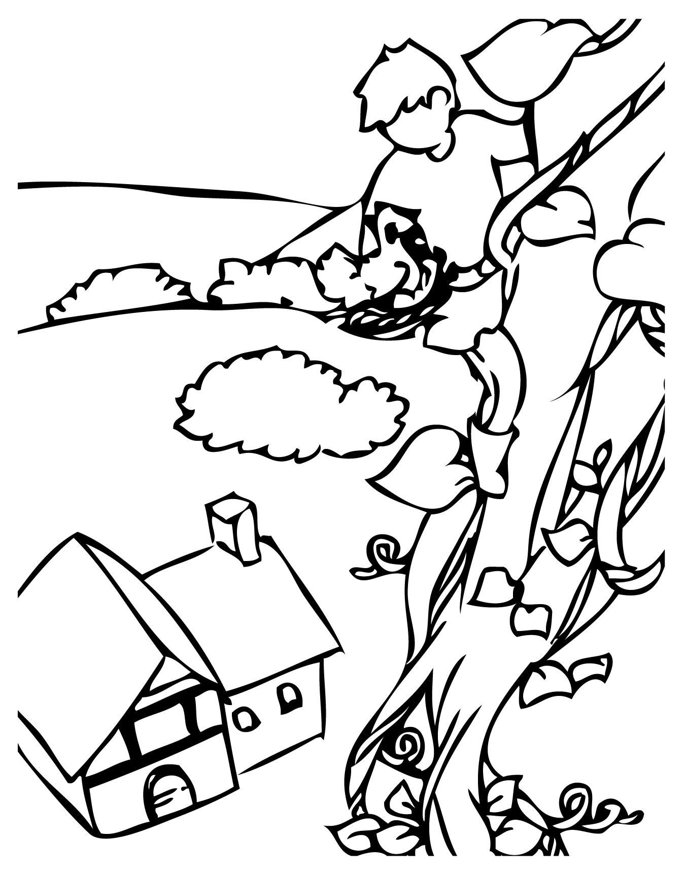 Jack And The Beanstalk Coloring Page 1350x1725 Jack And The Beanstalk Coloring Page