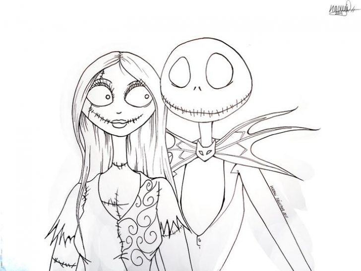 Nightmare Before Christmas Jack And Sally Coloring Pages 728x546 Nightmare Before Christmas Jack And Sally Coloring Pages