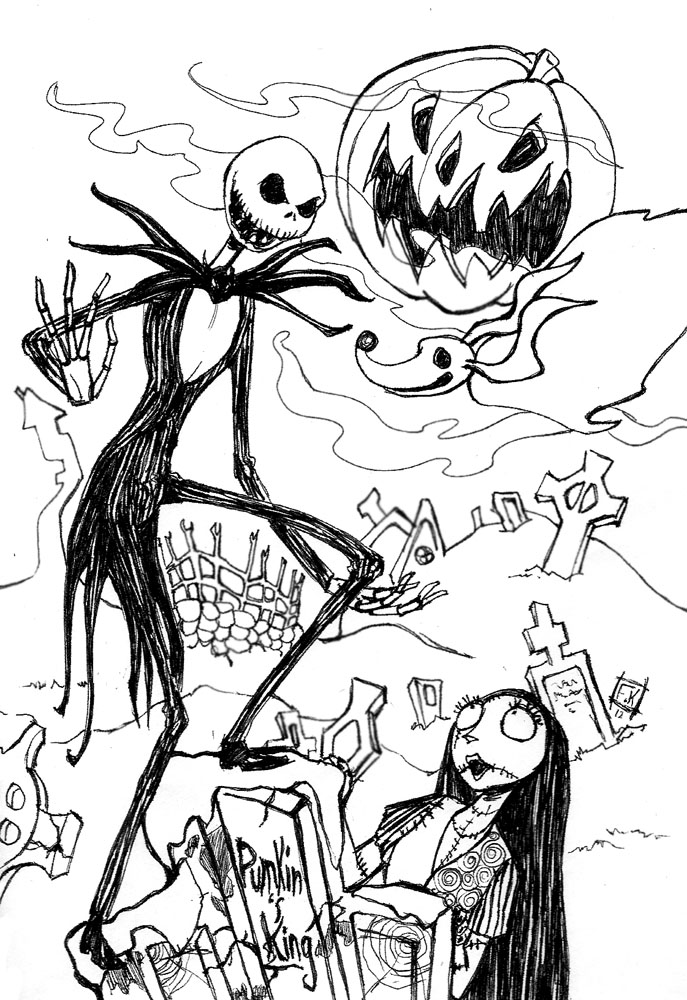 Jack Skellington Pumpkin Coloring Page 687x1000 Jack Skellington Pumpkin Coloring Page