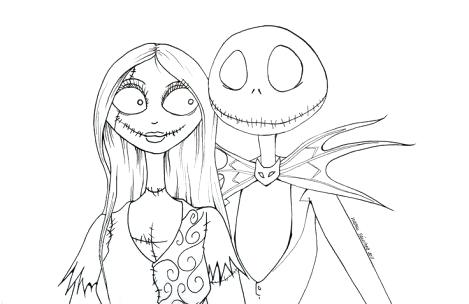 469x304 Jack Skellington Coloring Page Nightmare Before Jack And Sally