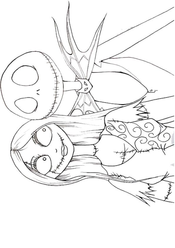 595x842 Print Coloring Image Jack Skellington, Tim Burton And Adult Coloring