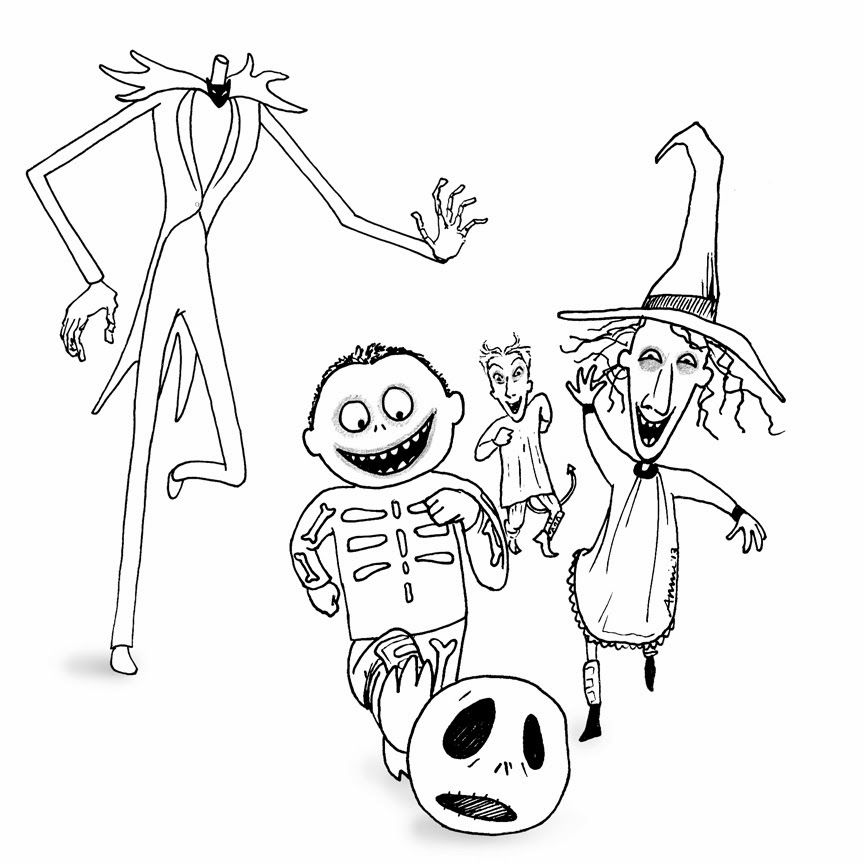 Jack Skellington Coloring Pages Free Nightmare Before Christmas 864x863 Jack Skellington Coloring Pages Free Nightmare Before Christmas