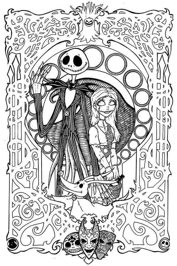 600x900 Free Printables Nightmare Before Christmas Coloring Pages