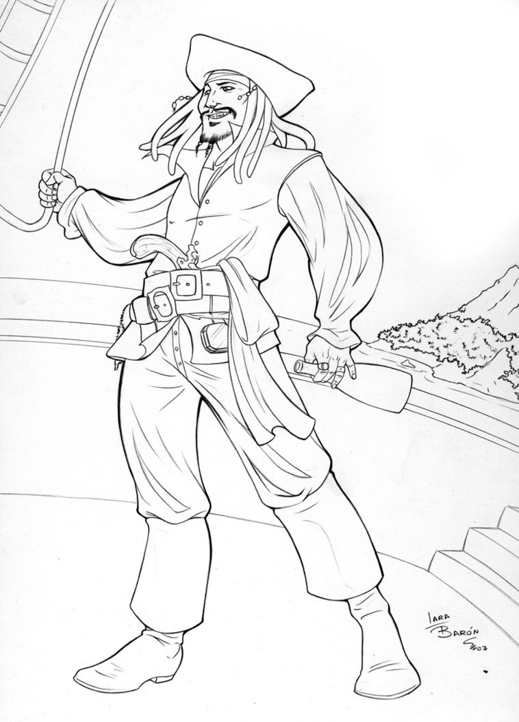 Jack Sparrow Coloring Pages at GetColorings.com | Free printable ...