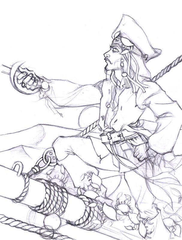 Coloring Page Famous People Jack Sparrow 1 607x800 Coloring Page Famous People Jack Sparrow 1