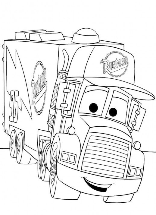 518x713 A Truck For Keeping Mc Queen Disney Cars Coloring Pages Drawings