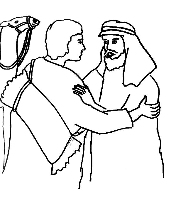 Jacob And Esau Reunion Coloring Page Reunite 600x678 Jacob And Esau Reunion Coloring Page Reunite