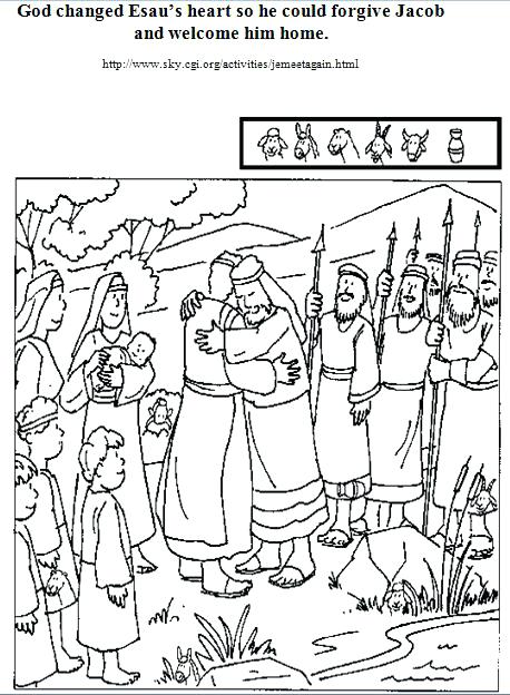 With And Reunite Hidden Picture Jacob Tricked Esau Coloring Page 458x624 With And Reunite Hidden Picture Jacob Tricked Esau Coloring Page