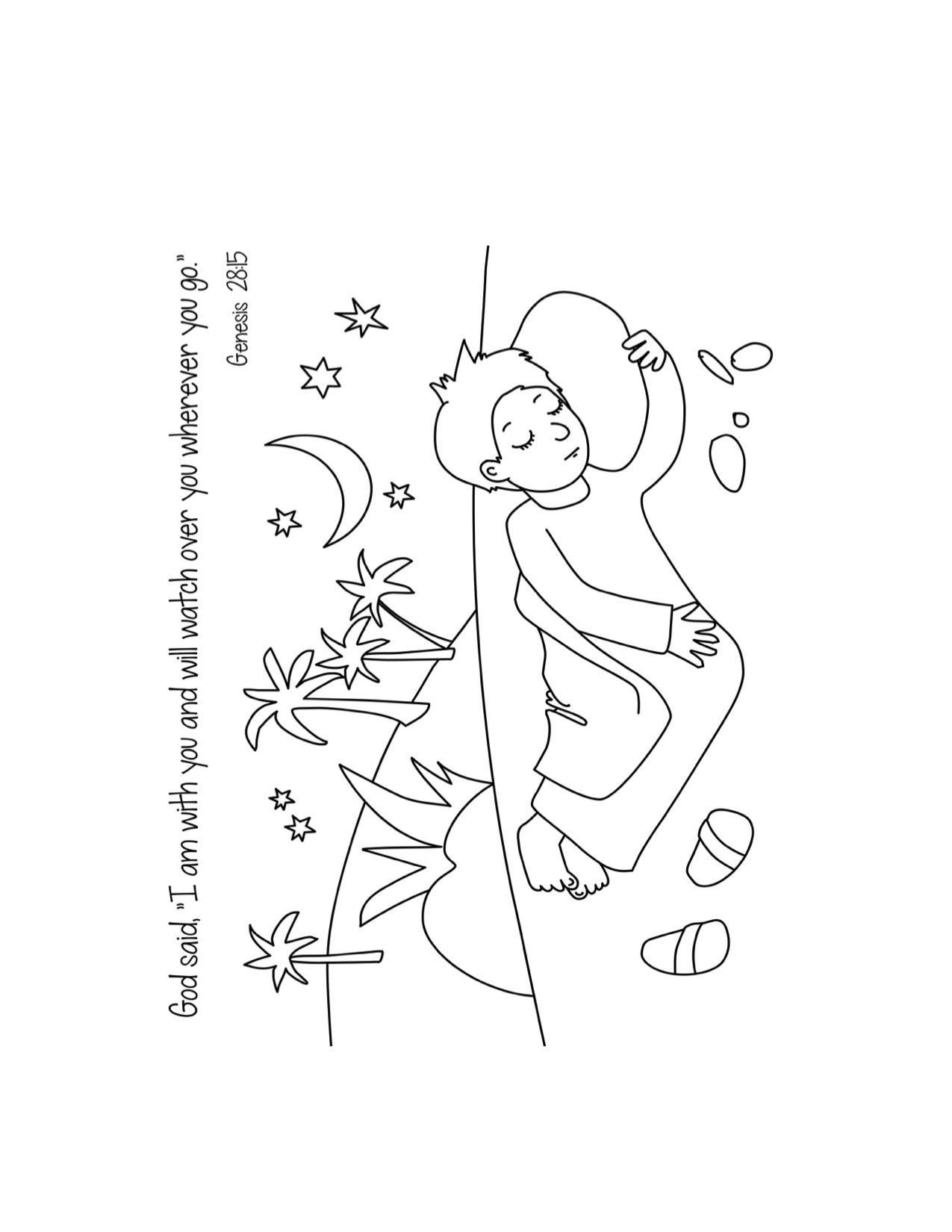 Jacob's Dream Free Bible Coloring Page From Cullen's Abc'S. Free 1275x1650 Jacob's Dream Free Bible Coloring Page From Cullen's Abc'S. Free